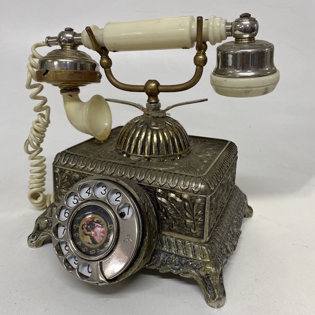 PHONE, Telephone 1900s Antique Brass (Style 2)